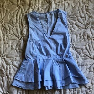 Vintage Linen Peplum Top